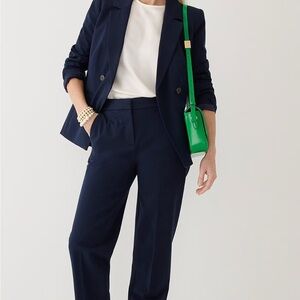 J CREW Navy Kate straight-leg pant in stretch - work chino pantsuit